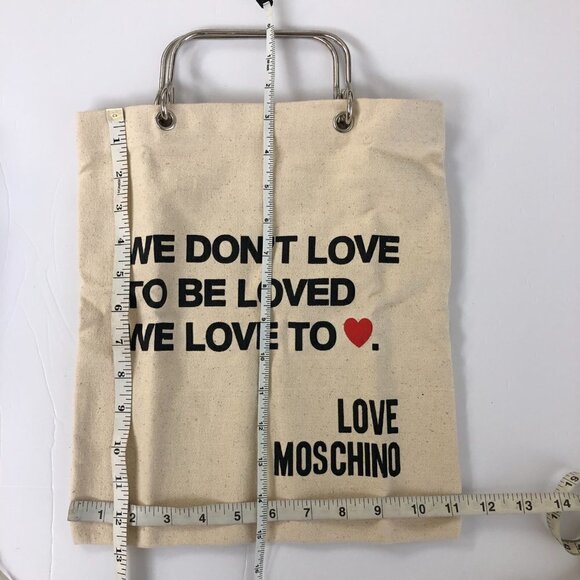 Love Moschino Canvas Shopper Bag Metal Handles with Box. Unisex - Picture 9 of 16
